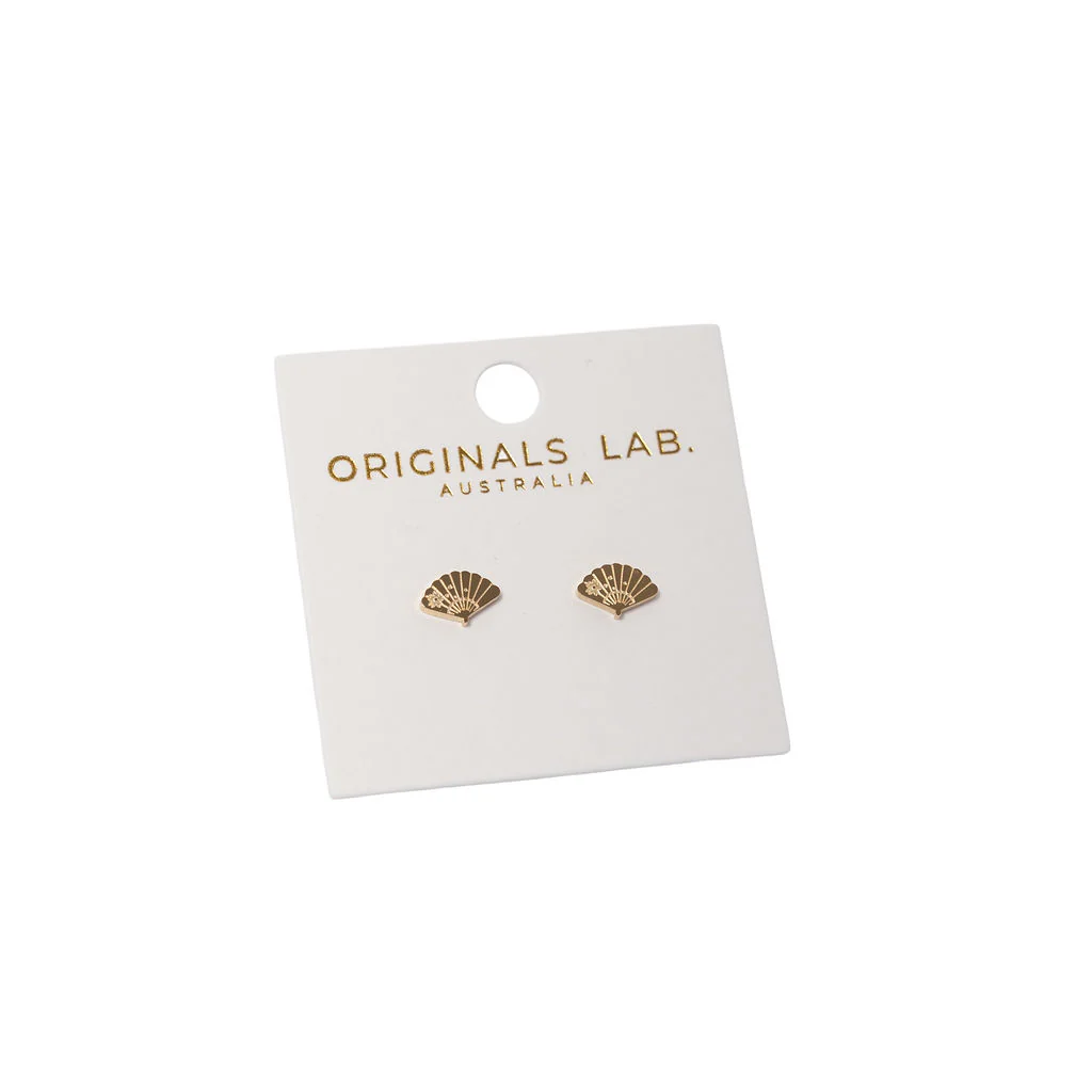 Earrings Fan Gold Studs - Originals Lab - Image 2
