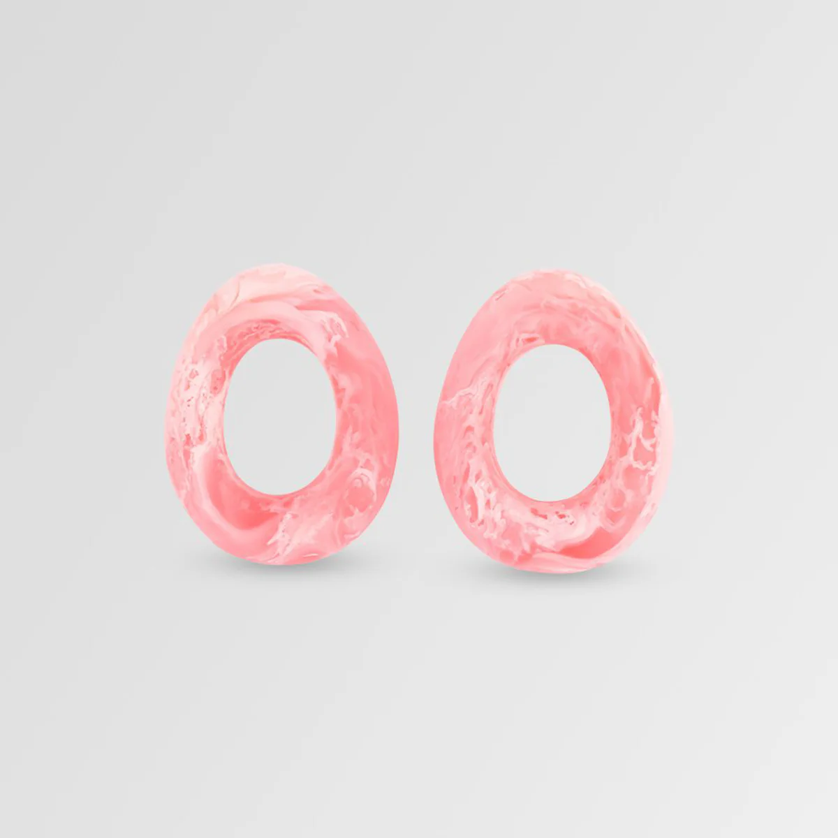 Earrings Flat Rock Hoop Small Pink Guava - Dinosaur Designs - Image 3