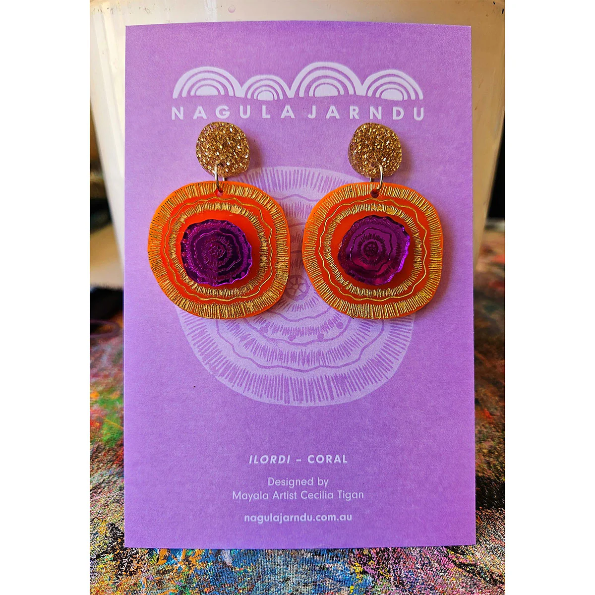 Earrings Ilordi (Coral) Cecilia Tigan - Nagula Jarndu