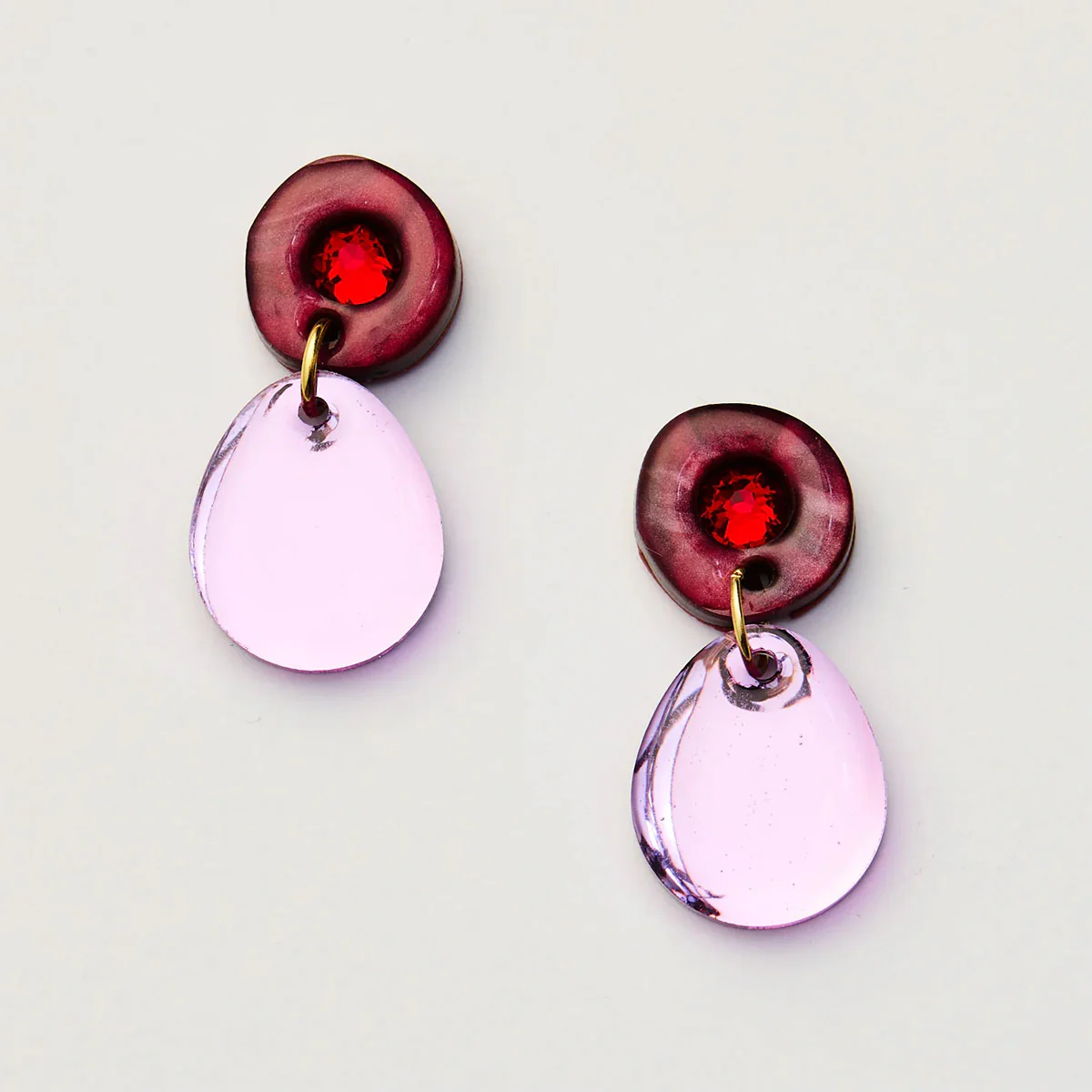 Earrings Jam Gem Burgundy / Violet - Martha Jean