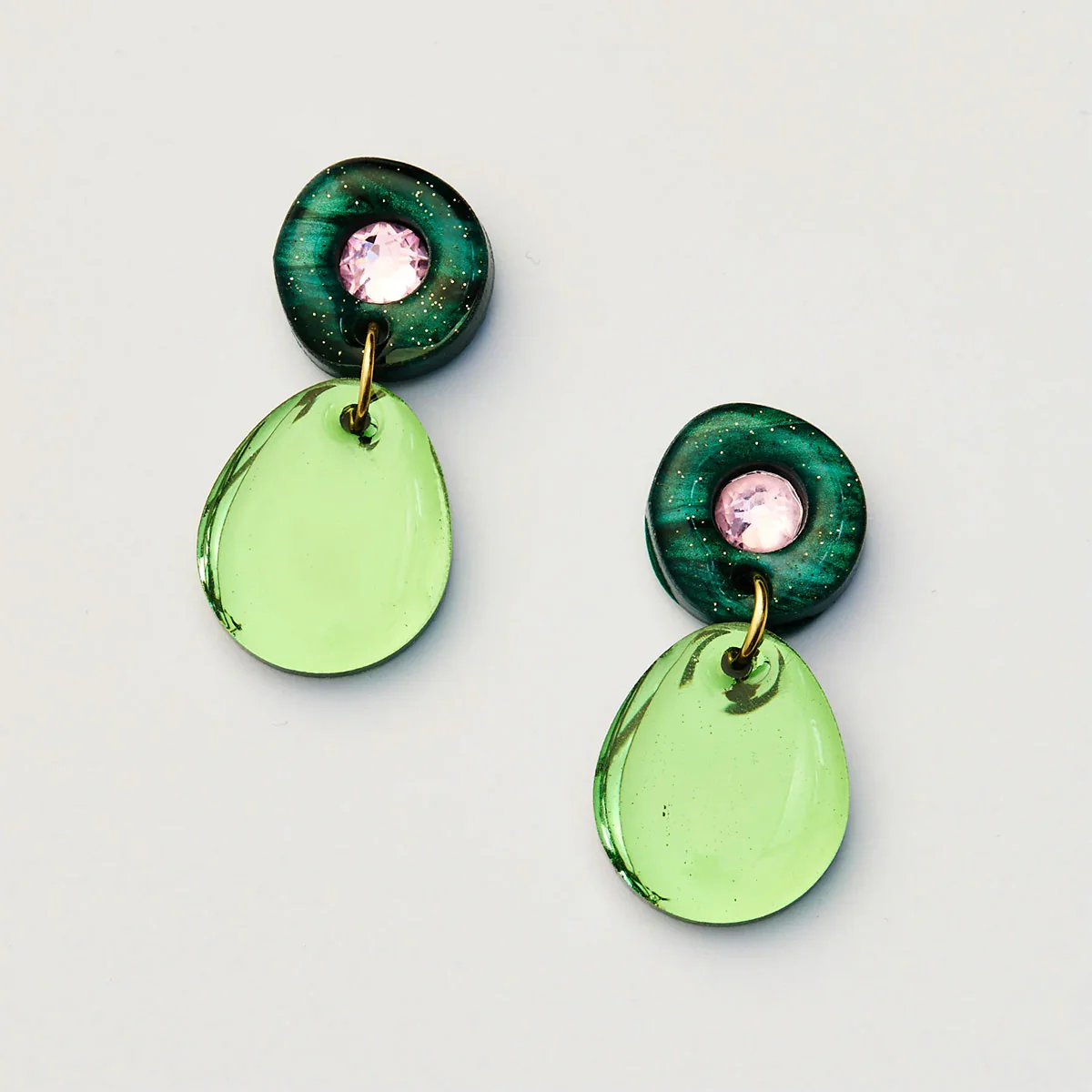 Earrings Jam Gem Green - Martha Jean
