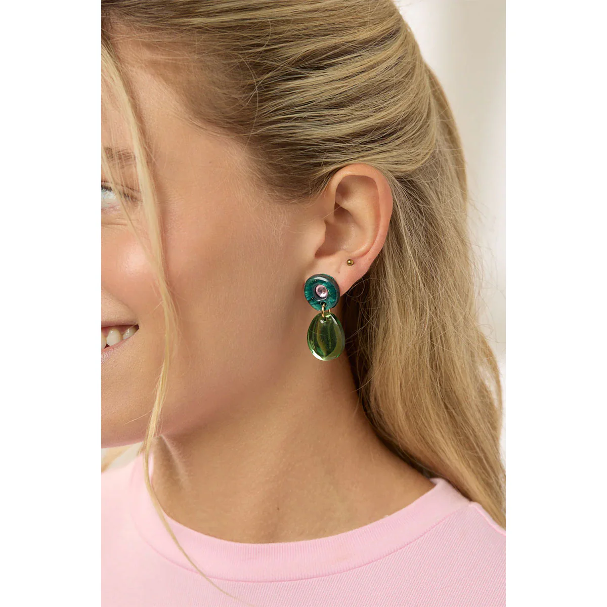 Earrings Jam Gem Green - Martha Jean - Image 2