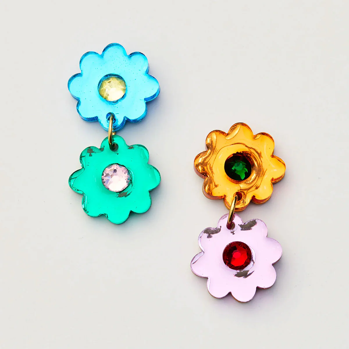 Earrings Jelly Flower Rainbow - Martha Jean