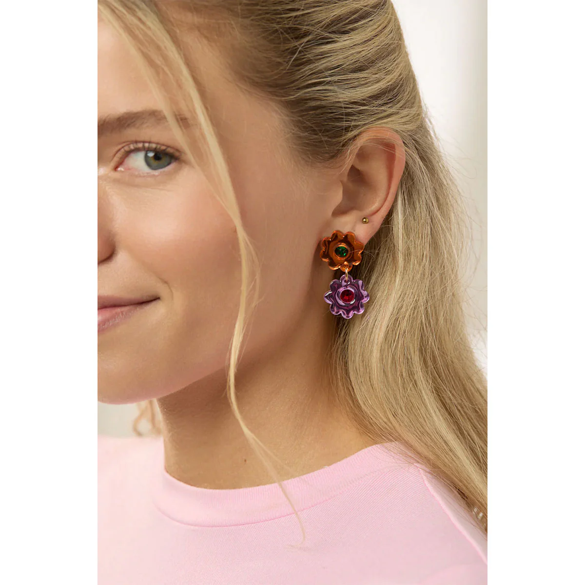 Earrings Jelly Flower Rainbow - Martha Jean - Image 2