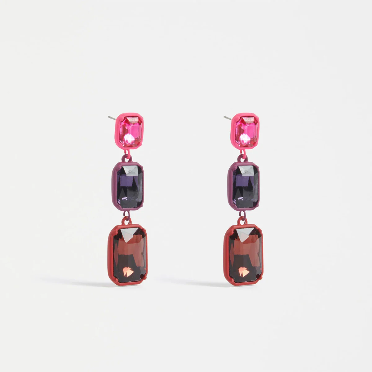 Earrings Jule Red Long Drop - Elk Accessories