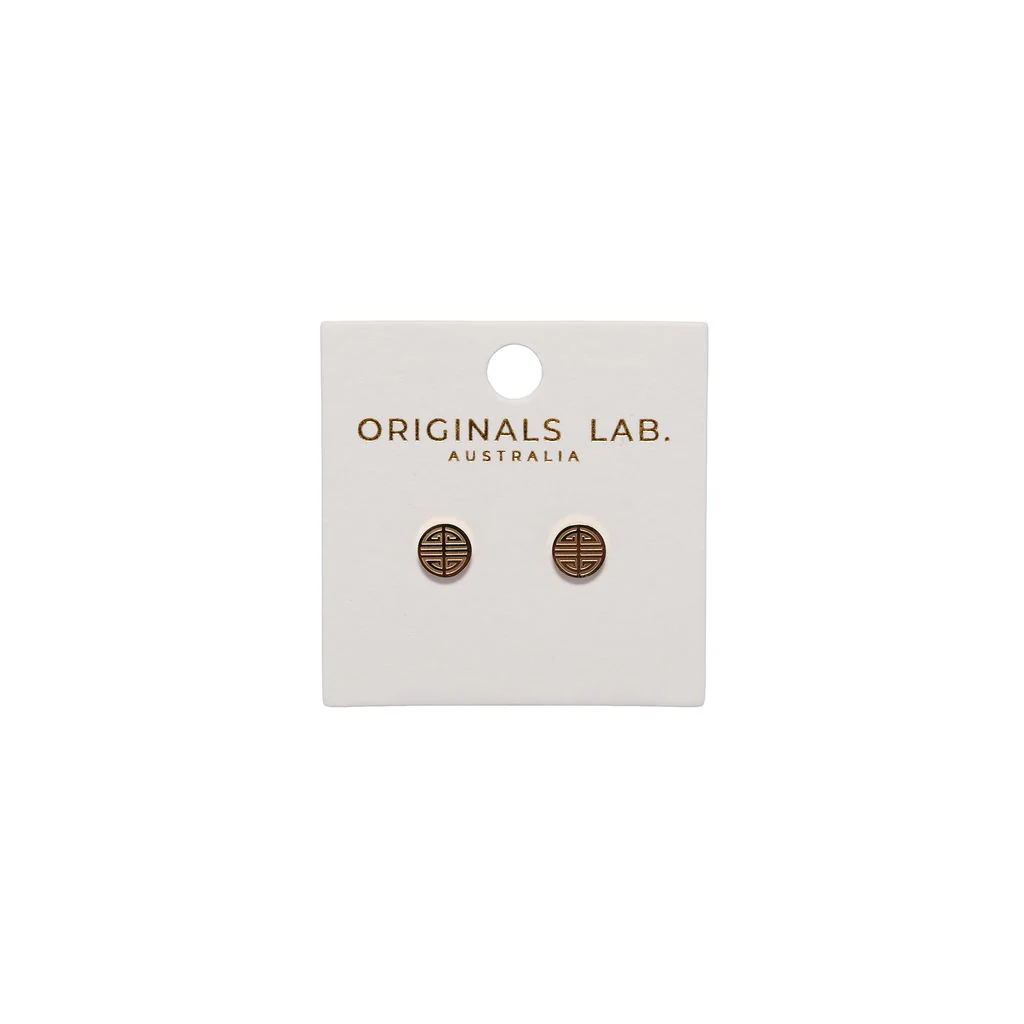 Earrings Korean Soo Gold Studs - Originals Lab