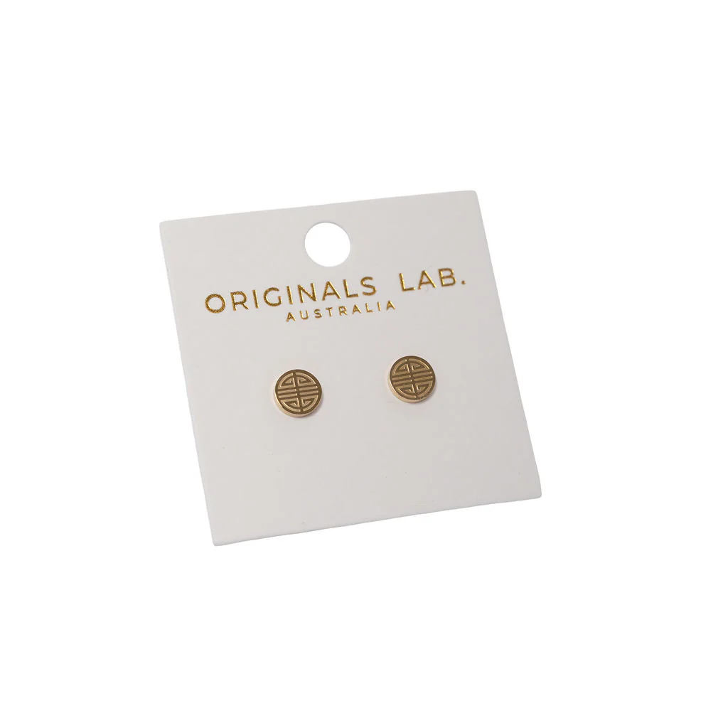 Earrings Korean Soo Gold Studs - Originals Lab - Image 2