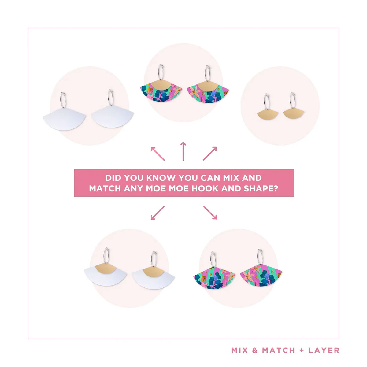 Earrings Layered Fan Hoop Floral Scape - Moe Moe Design - Image 3