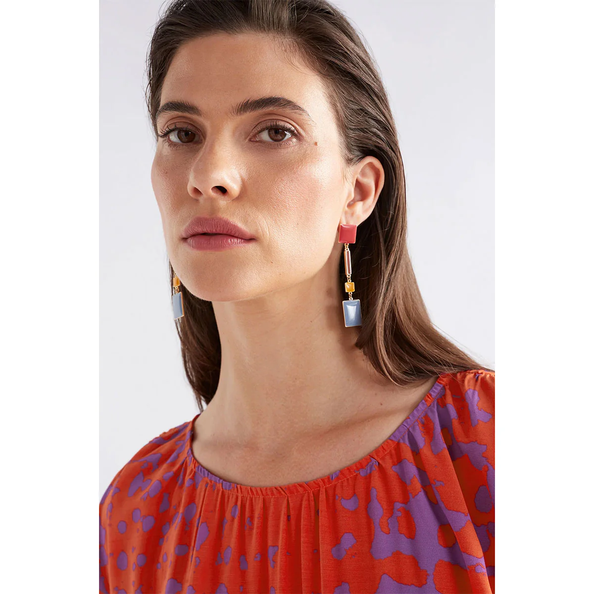 Earrings Malin Periwinkle Long Drop - Elk Accessories - Image 2