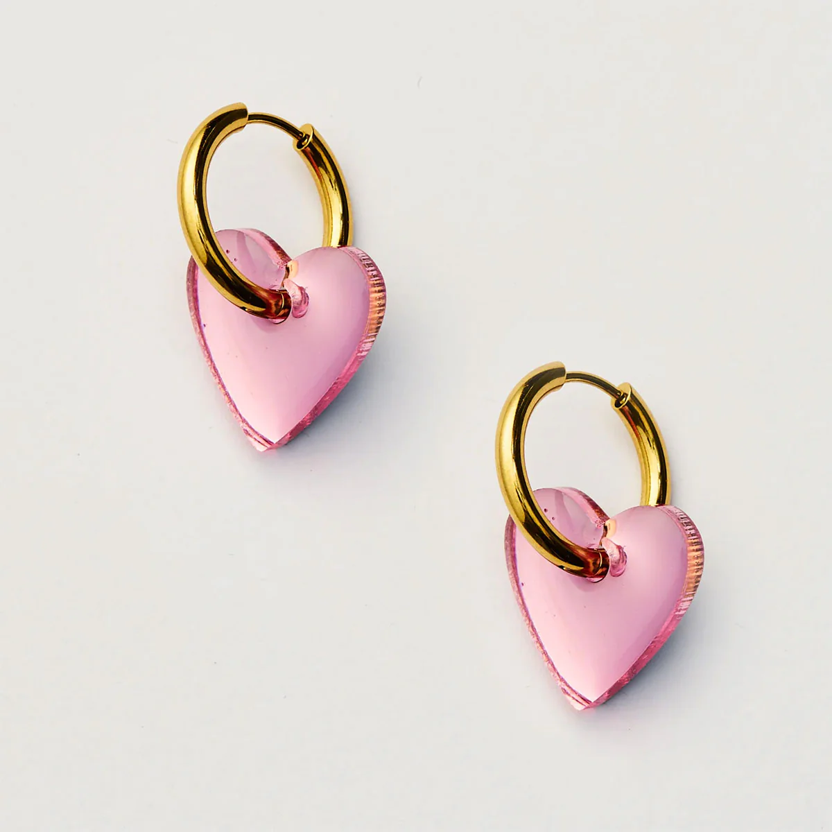 Earrings Marty Heart Pink - Martha Jean