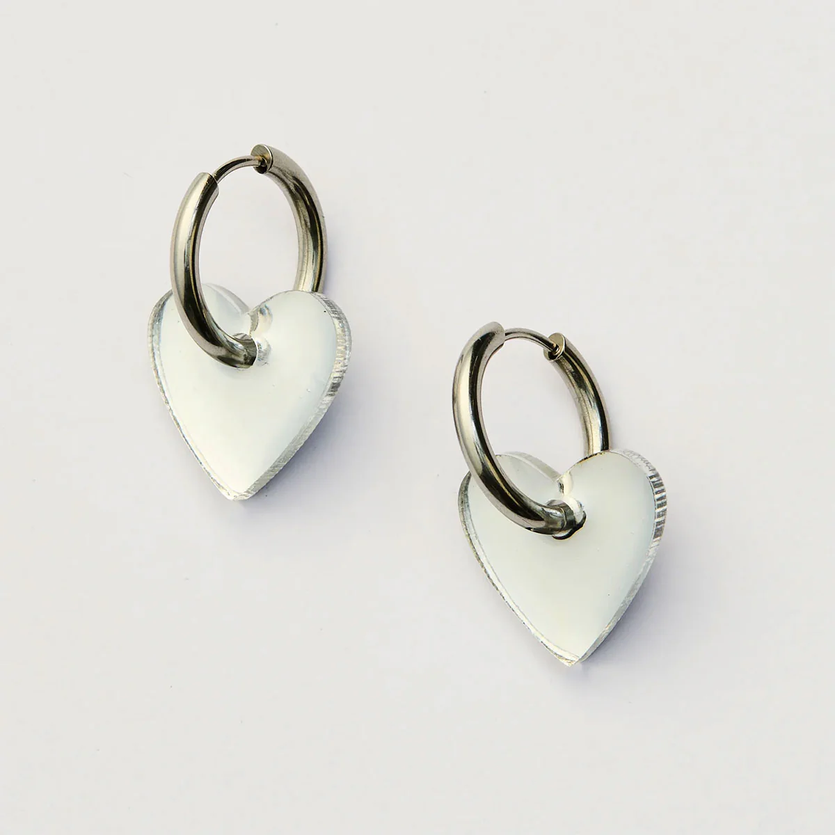 Earrings Marty Heart Silver - Martha Jean