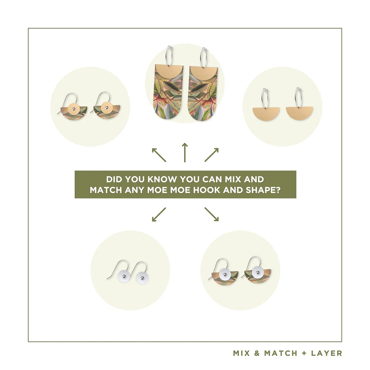 Earrings Pack Eucalyptus Ellis Rowan - Moe Moe Design - Image 4