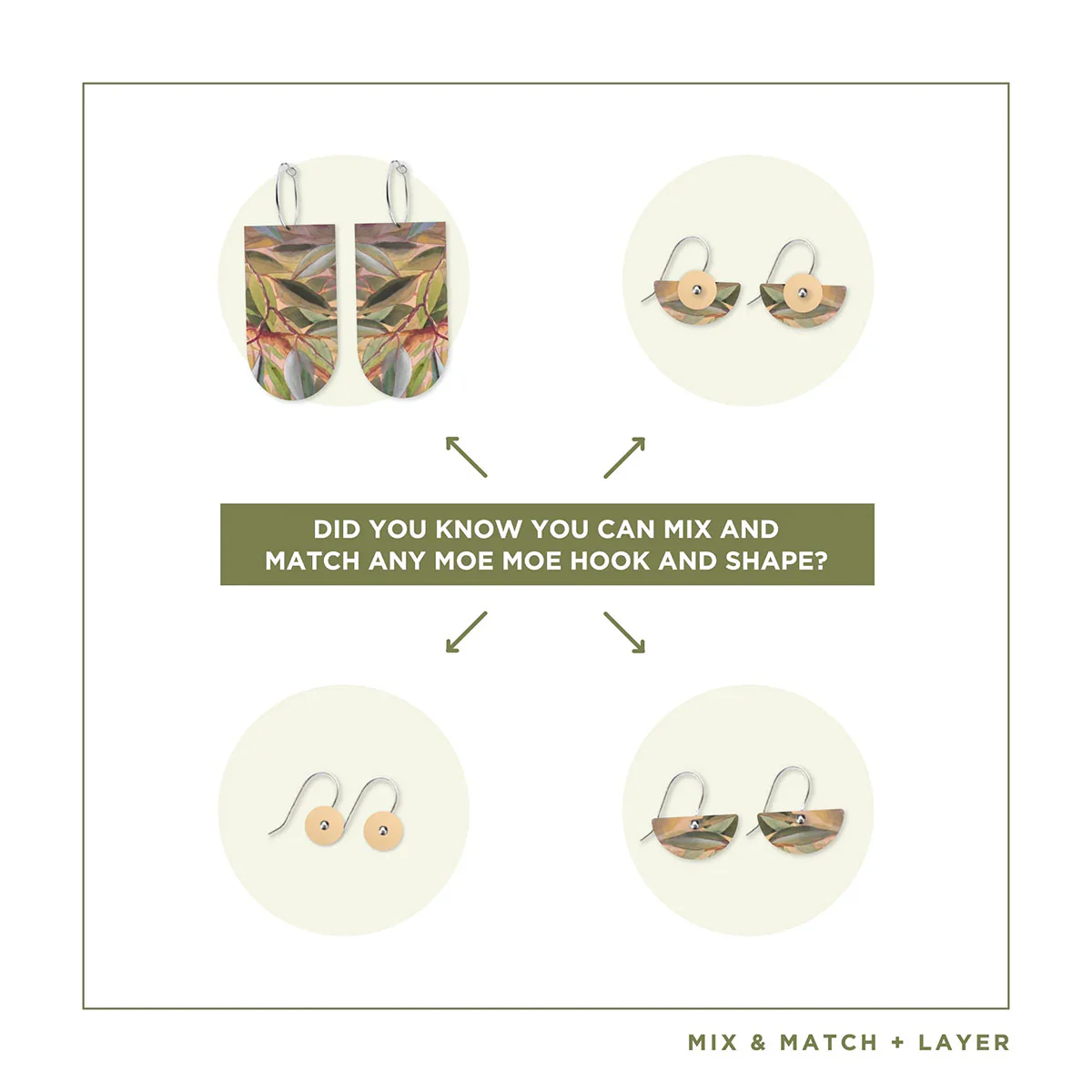 Earrings Pack Eucalyptus Ellis Rowan - Moe Moe Design - Image 5