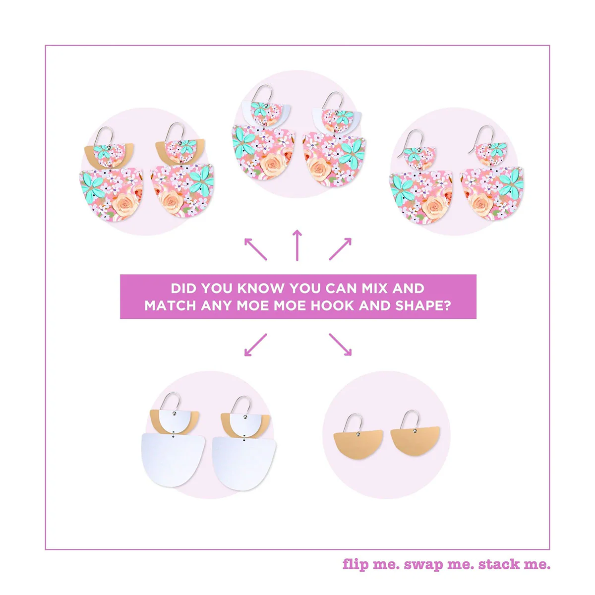 Earrings Rose Whimsical Blooms Layered Double Bell Drop- Moe Moe - Image 3