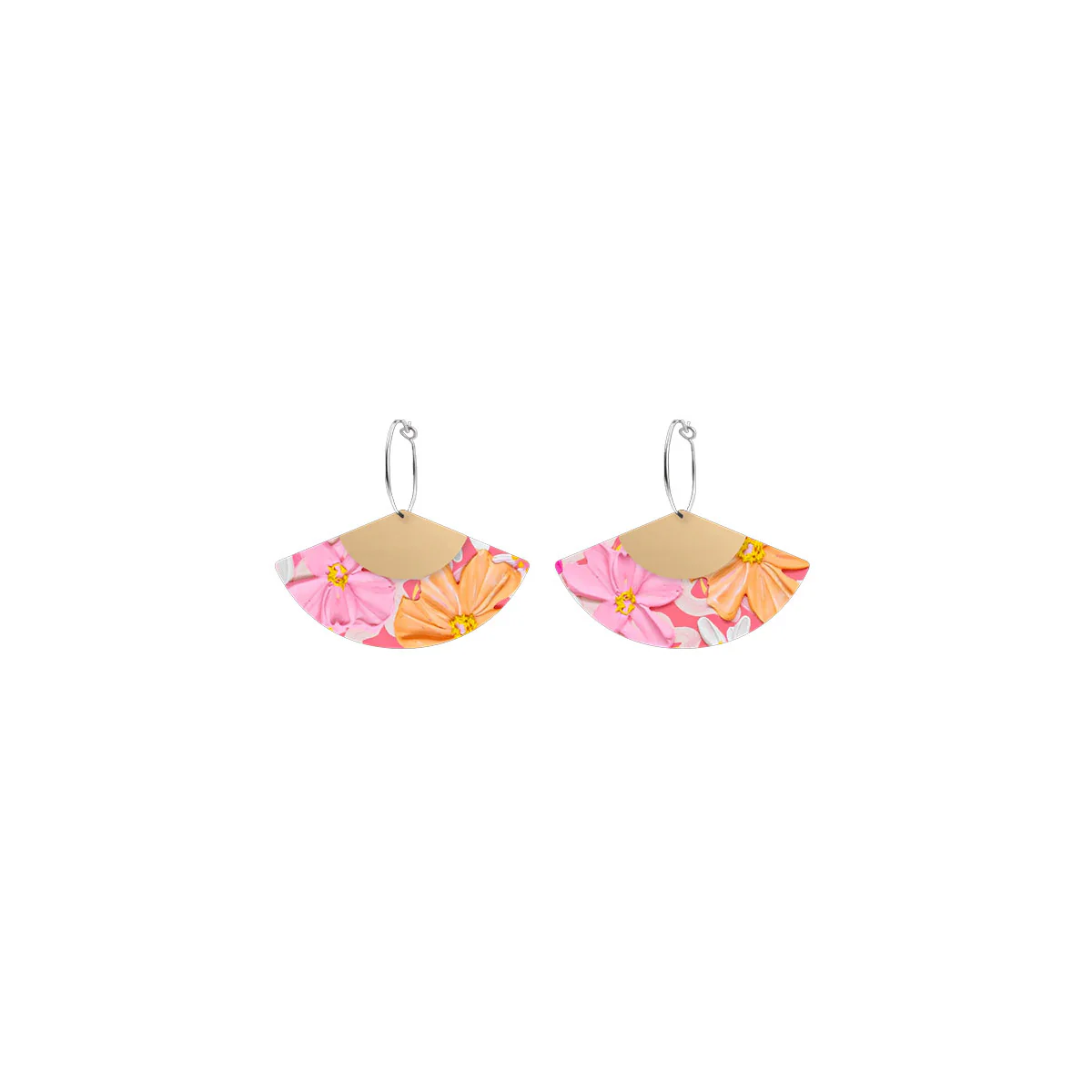 Earrings Sorbet Blooms Layered Fan Hoop - Moe Moe