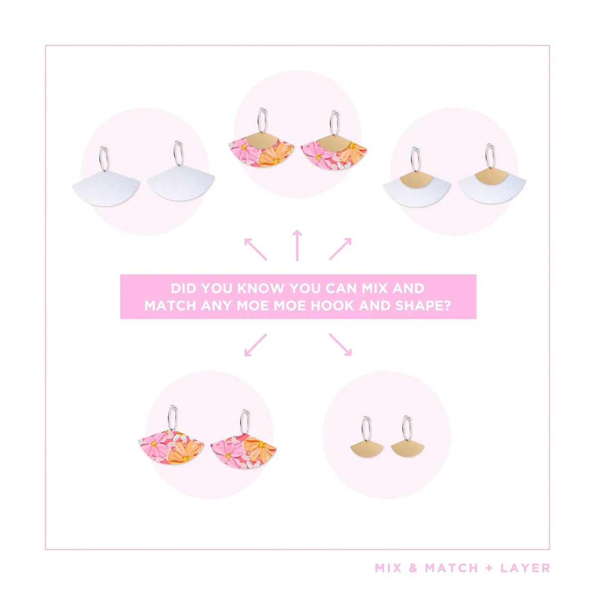 Earrings Sorbet Blooms Layered Fan Hoop - Moe Moe - Image 3