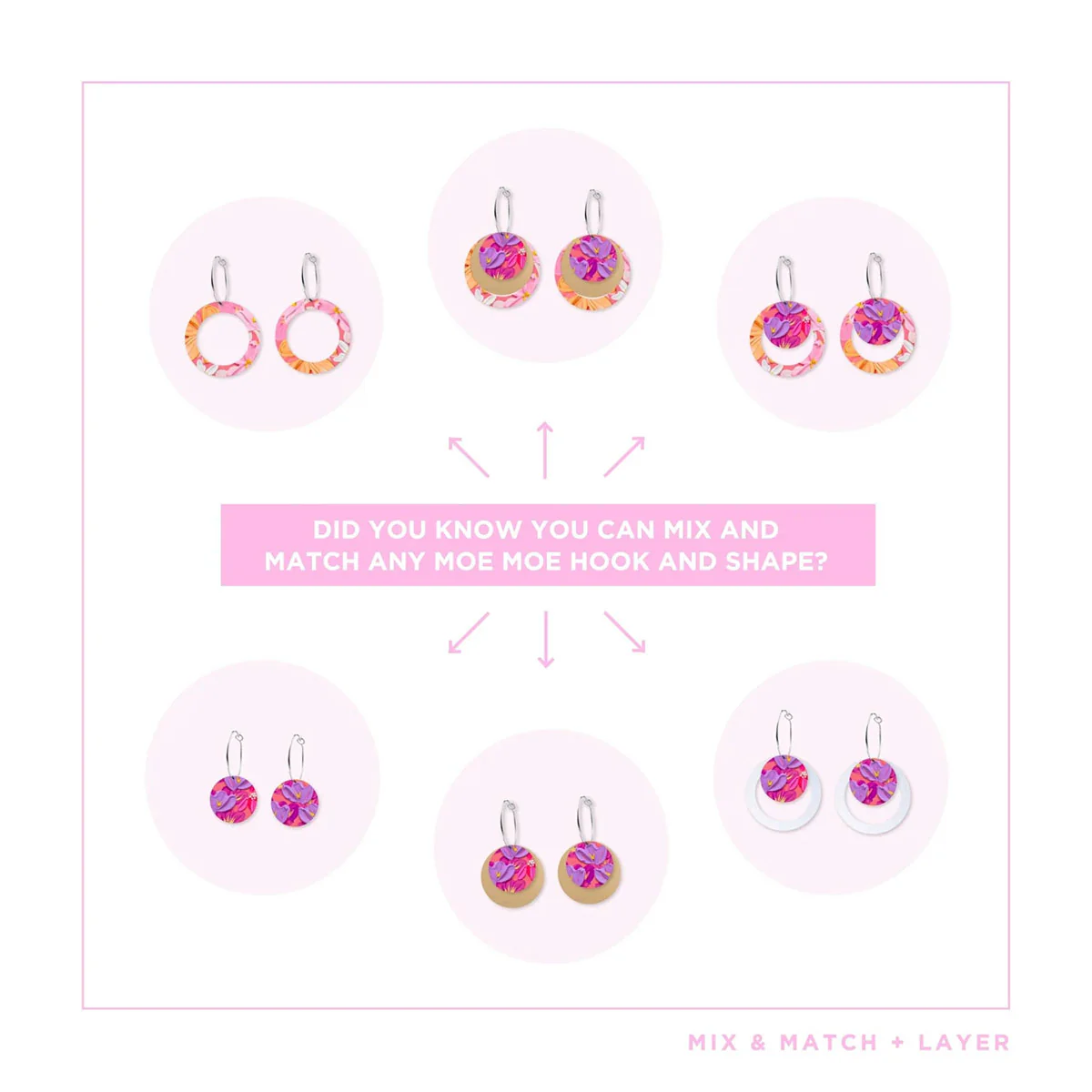 Earrings Sorbet Blooms Three Circle Hoop - Moe Moe - Image 3