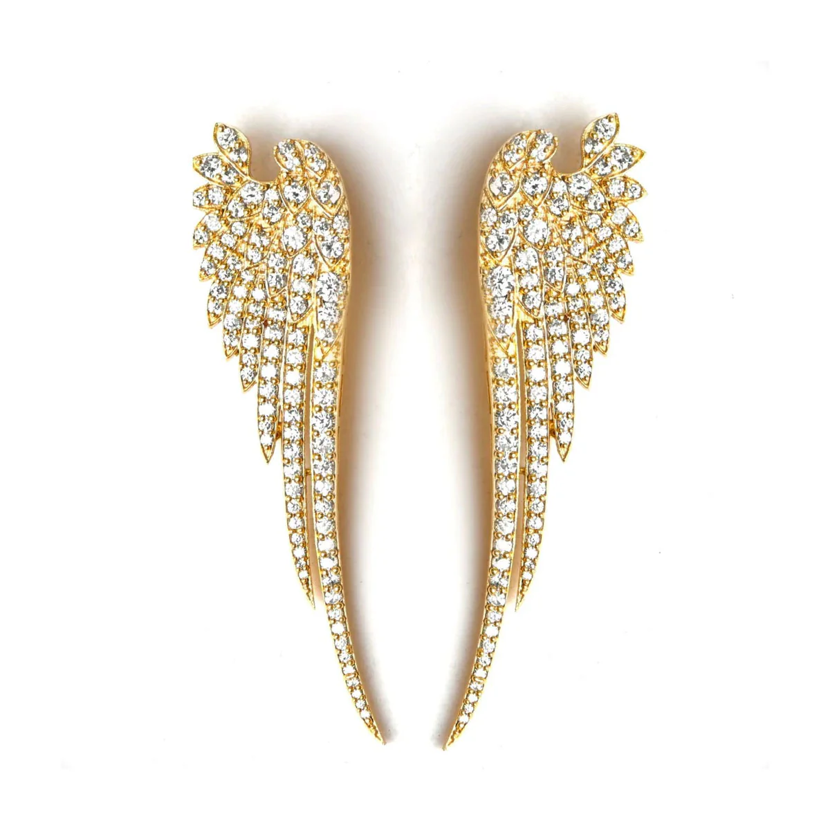 Earrings Statement Wings White - Gemajesty