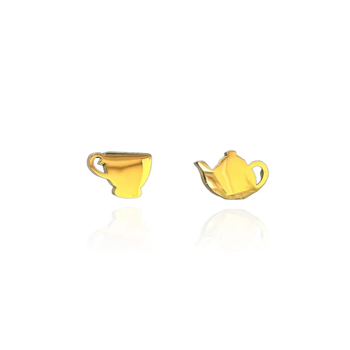 Earrings Tea Pot and Cup Gold Studs - Originals Lab
