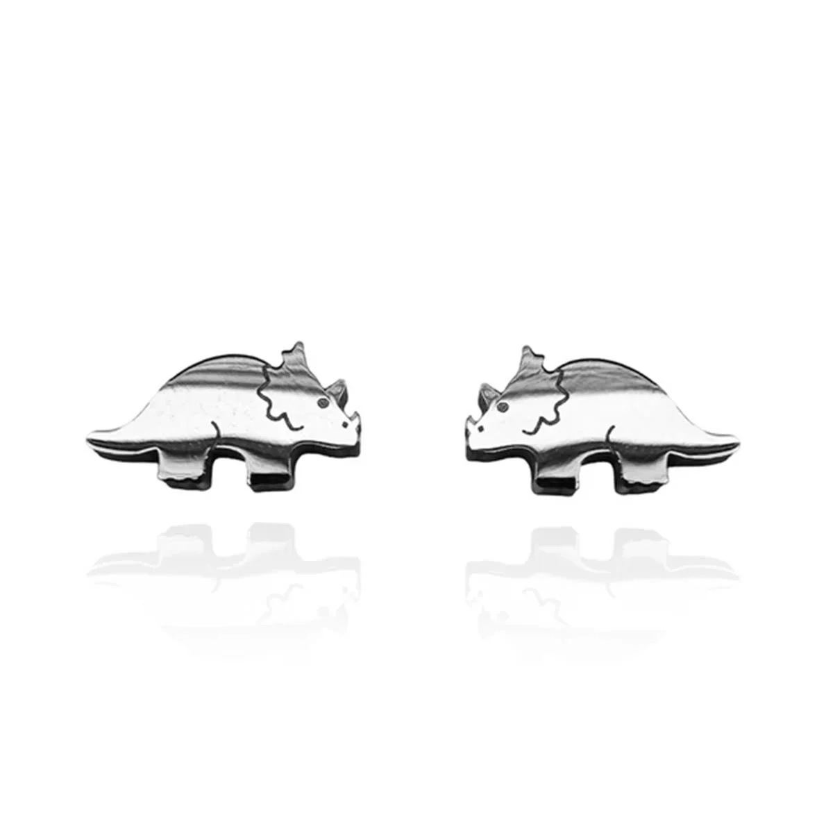 Earrings Triceratops Silver Studs - Originals Lab