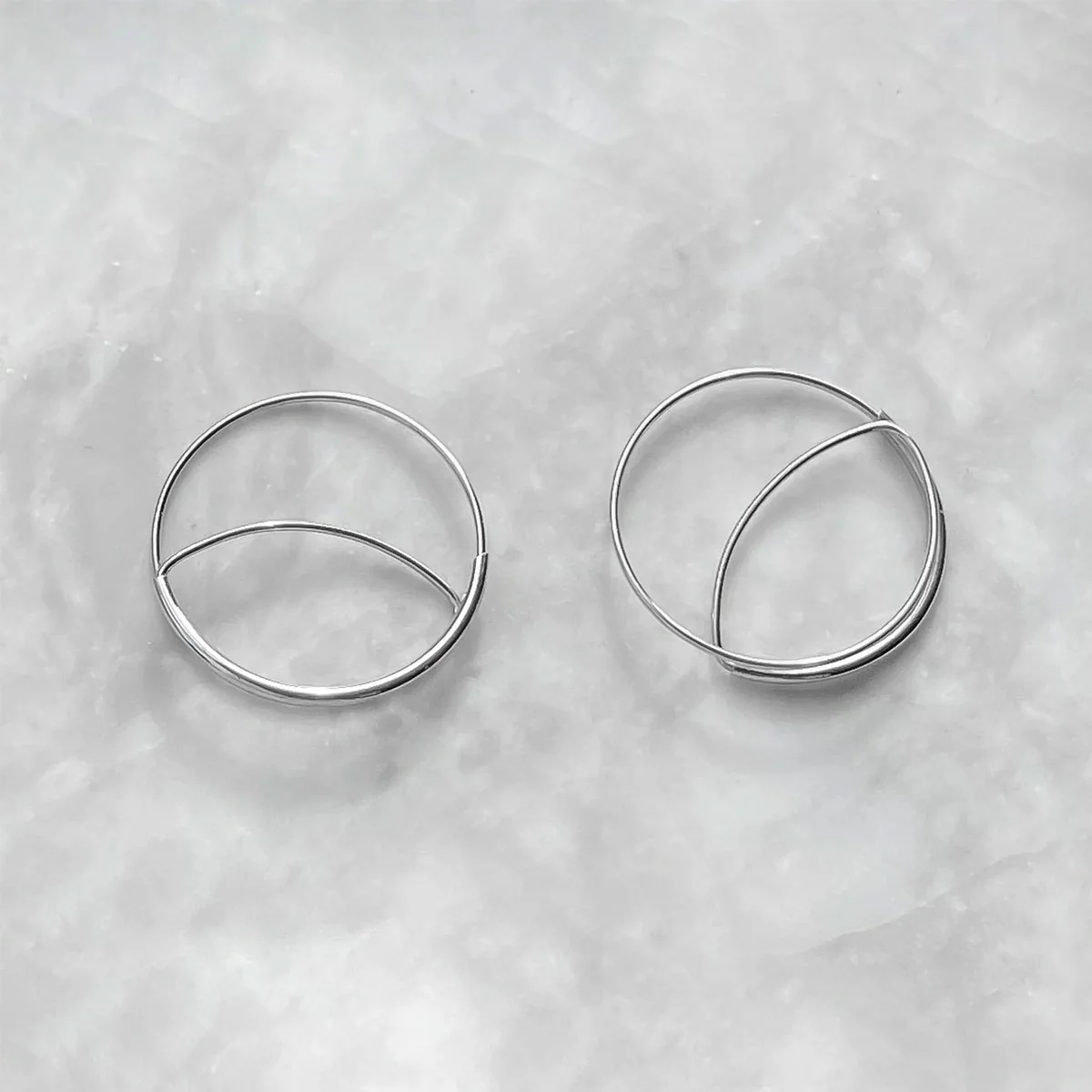 Eclipse Hoop Earrings Silver Small - Amy Tamblyn