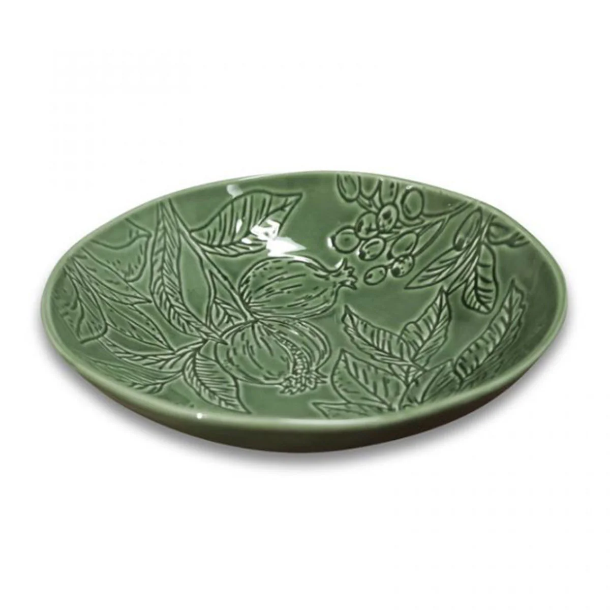 Engraved Bowl Poinsettia Green - Madras Link