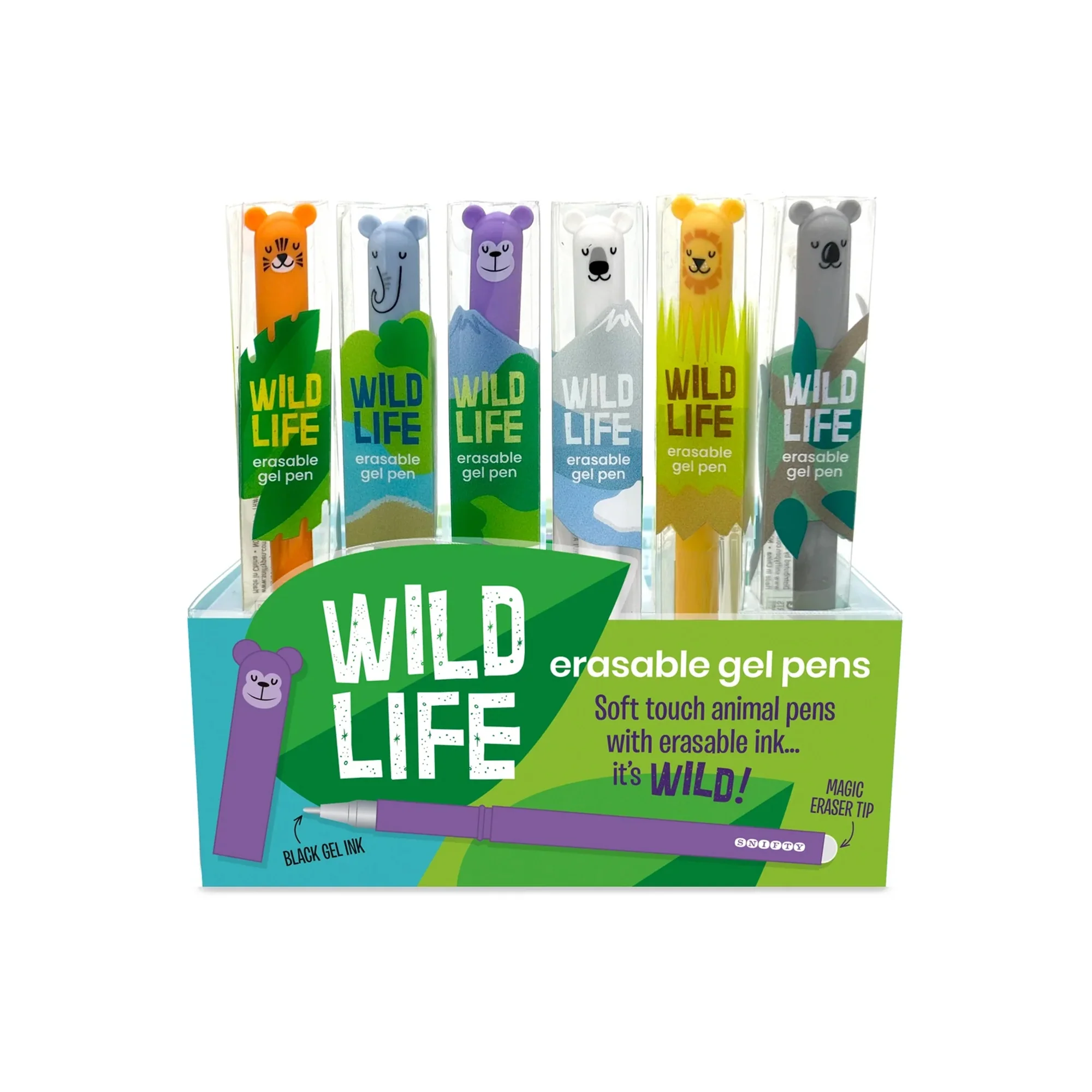 Erasable Gel Pens Wildlife Assorted - Snifty