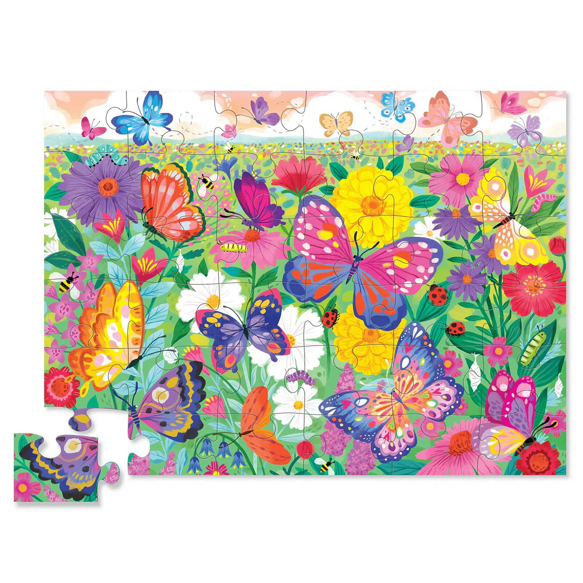 Floor Puzzle Butterfly Garden 36pc Foil Stamped - Tiger Tribe - Image 2