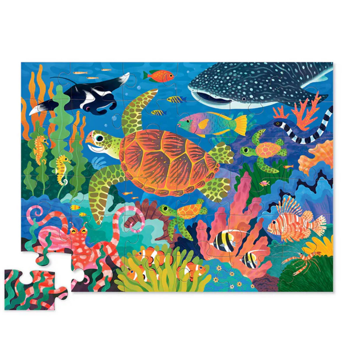 Floor Puzzle Sea Turtle 36pc Foil Stamped - Tiger Tribe - Image 2