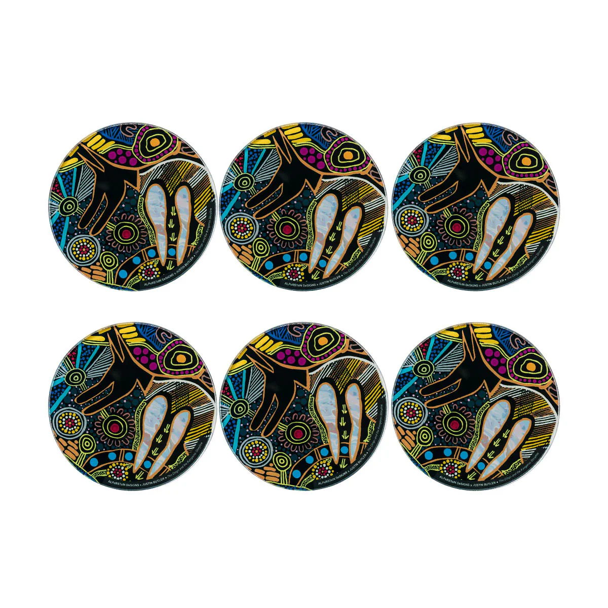 Glass Coaster Set Justin Butler - Alperstein Designs