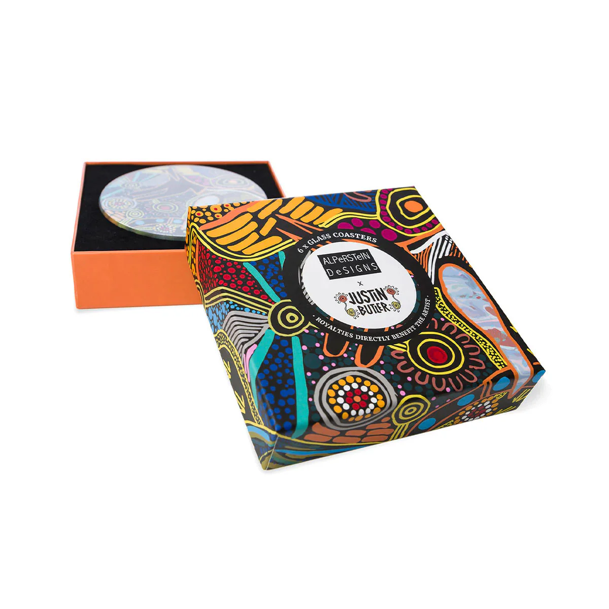 Glass Coaster Set Justin Butler - Alperstein Designs - Image 2