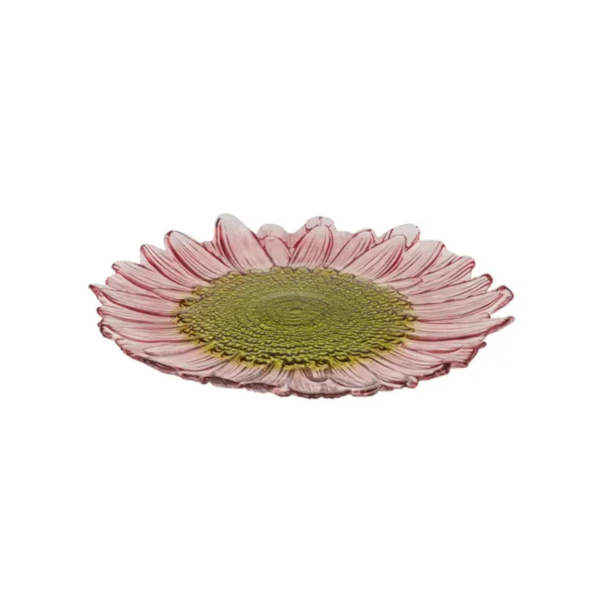 Glass Plate Phoebe Pink/Olive 35cm - Coast to Coast