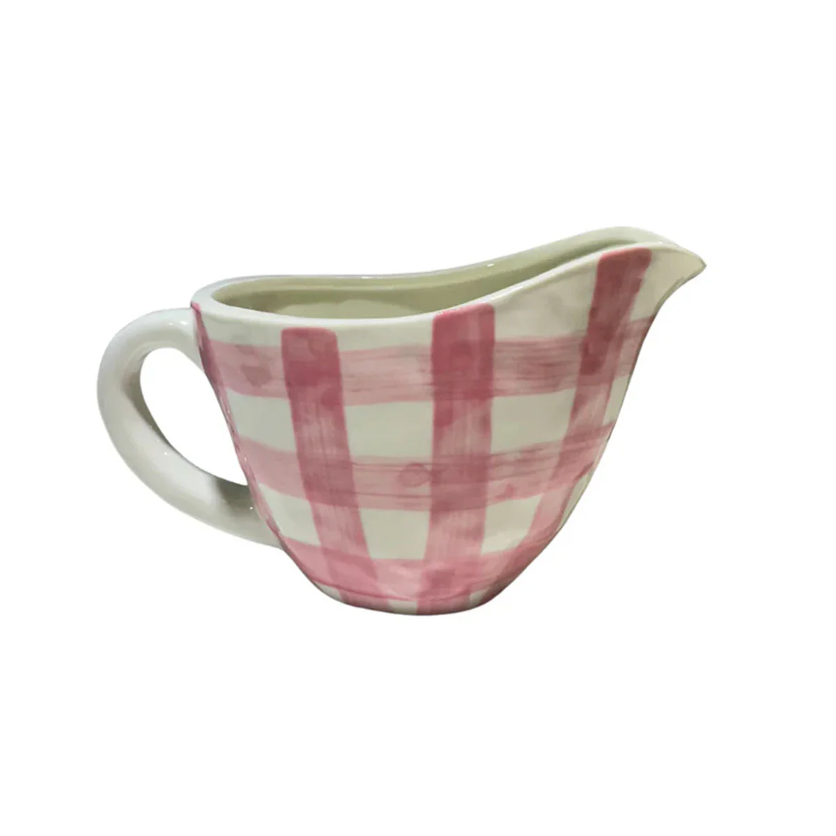 Gravy Jug Pink Gingham - Noss and Co