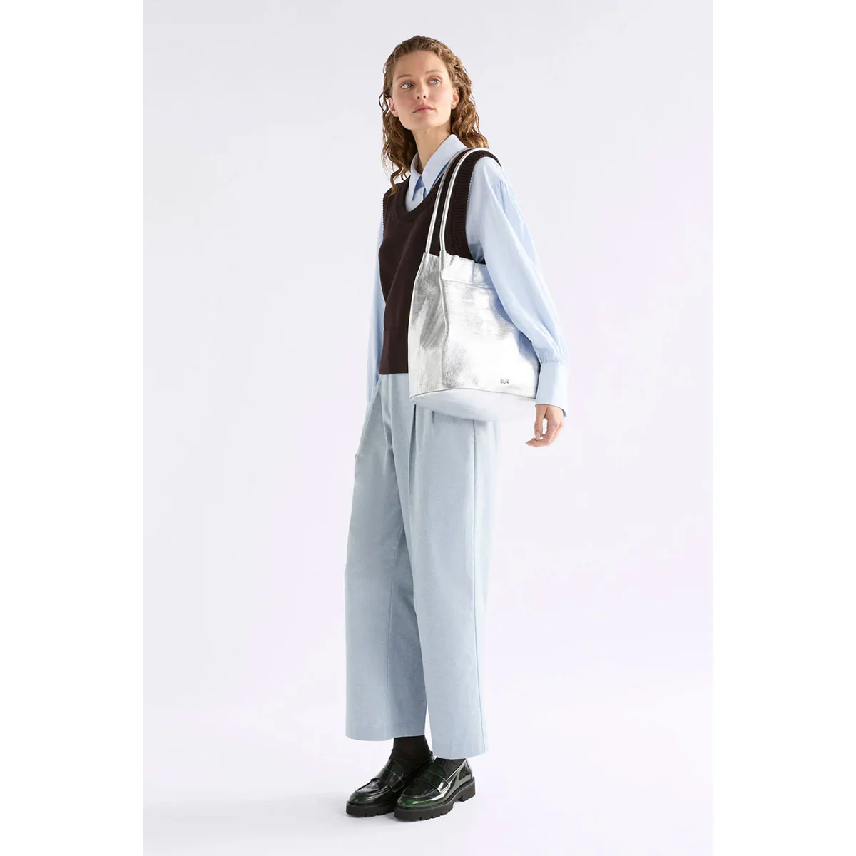 Handbag Orsa Metallic Silver - Elk - Image 3