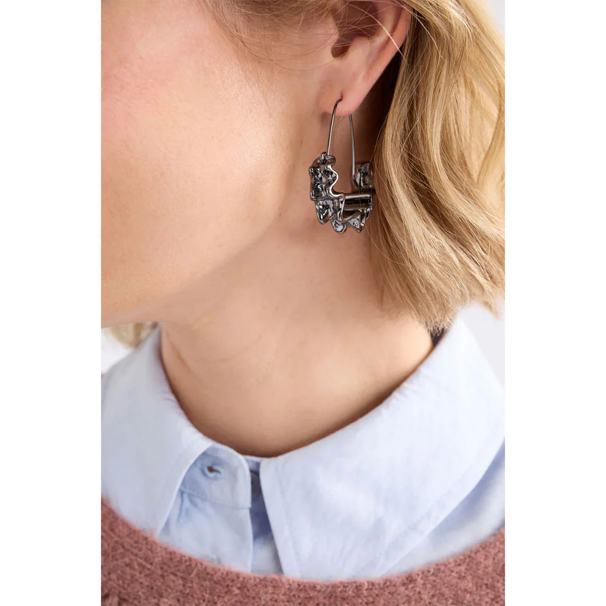 Hoop Earring Andel Gunmetal - Image 2