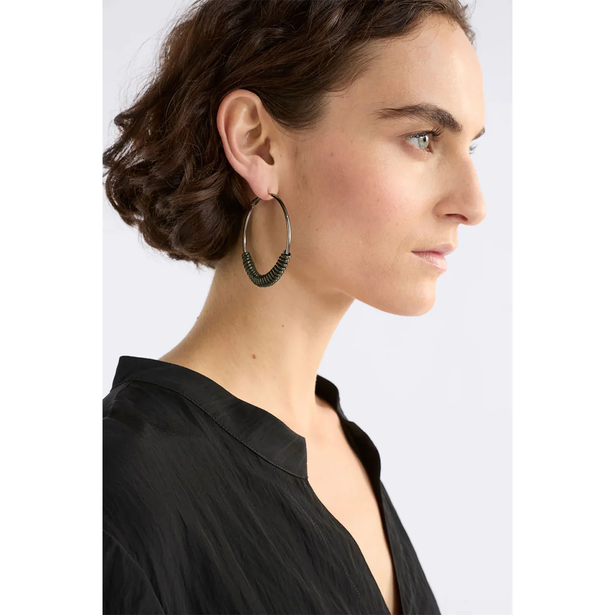 Hoop Earring Dark Olive - Elk Accessories - Image 2