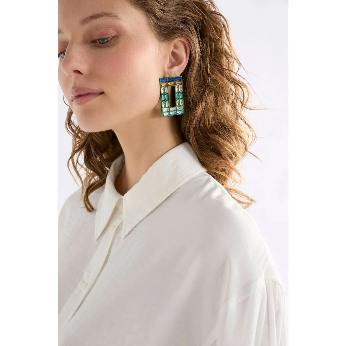 Hoop Earring Jilsa Forest Green Large - Elk Accessories - Image 2