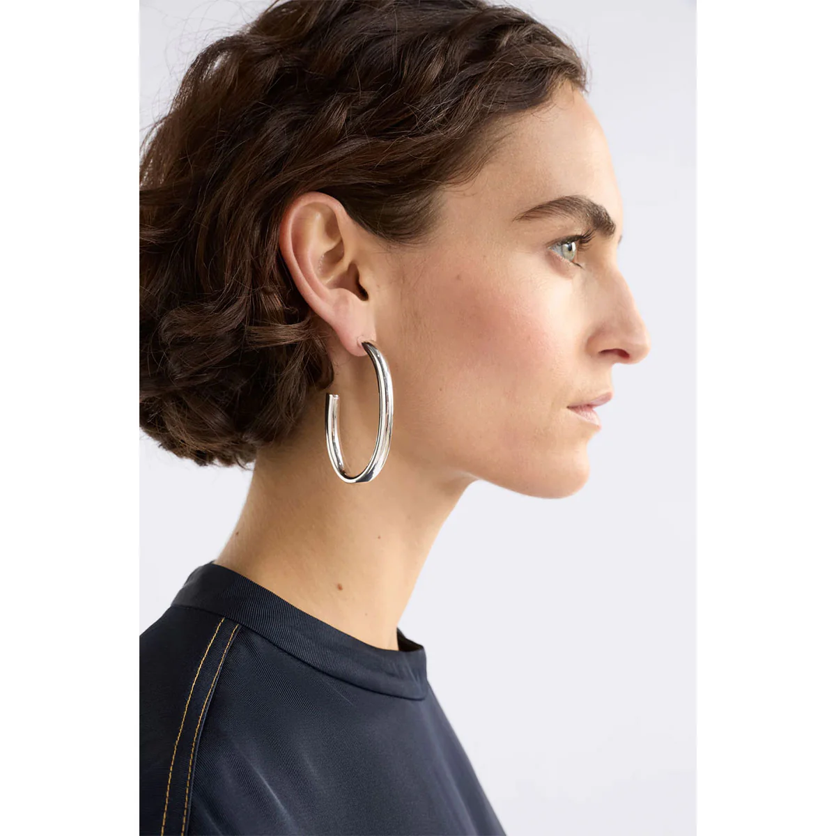 Hoop Earring Large Tjor Silver - Elk Accessories - Image 2