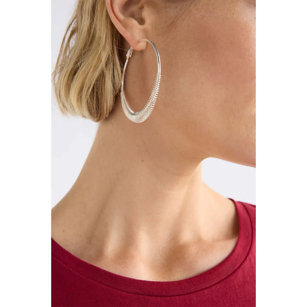 Hoop Earring Solf Metallic Silver - Elk Accessories - Image 2