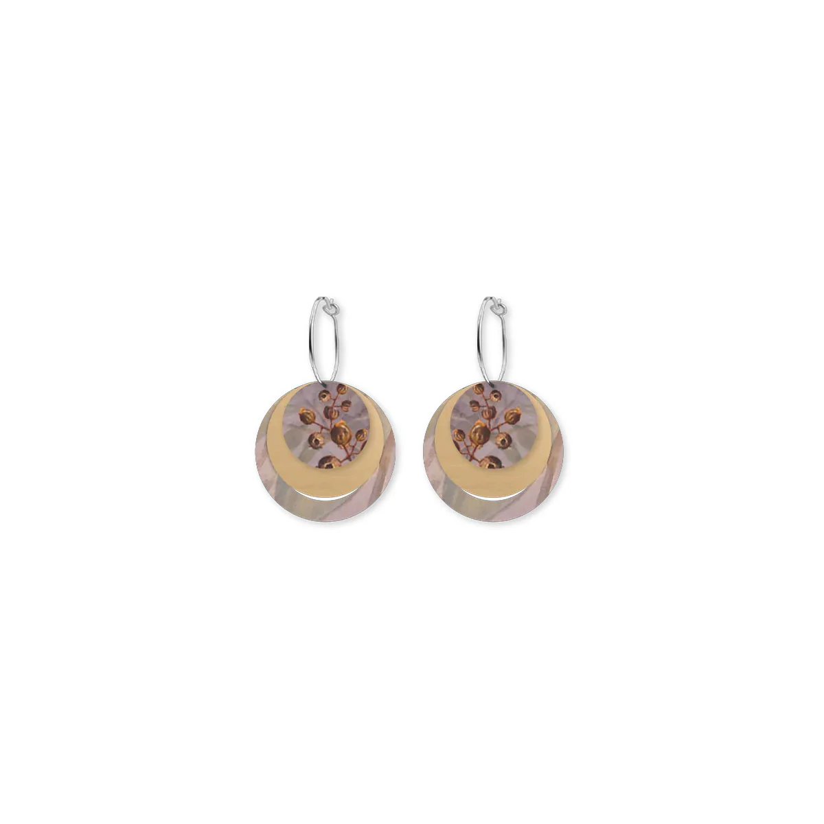 Hoop Earrings Gumnuts Three Circle Ellis Rowan - Moe Moe Design