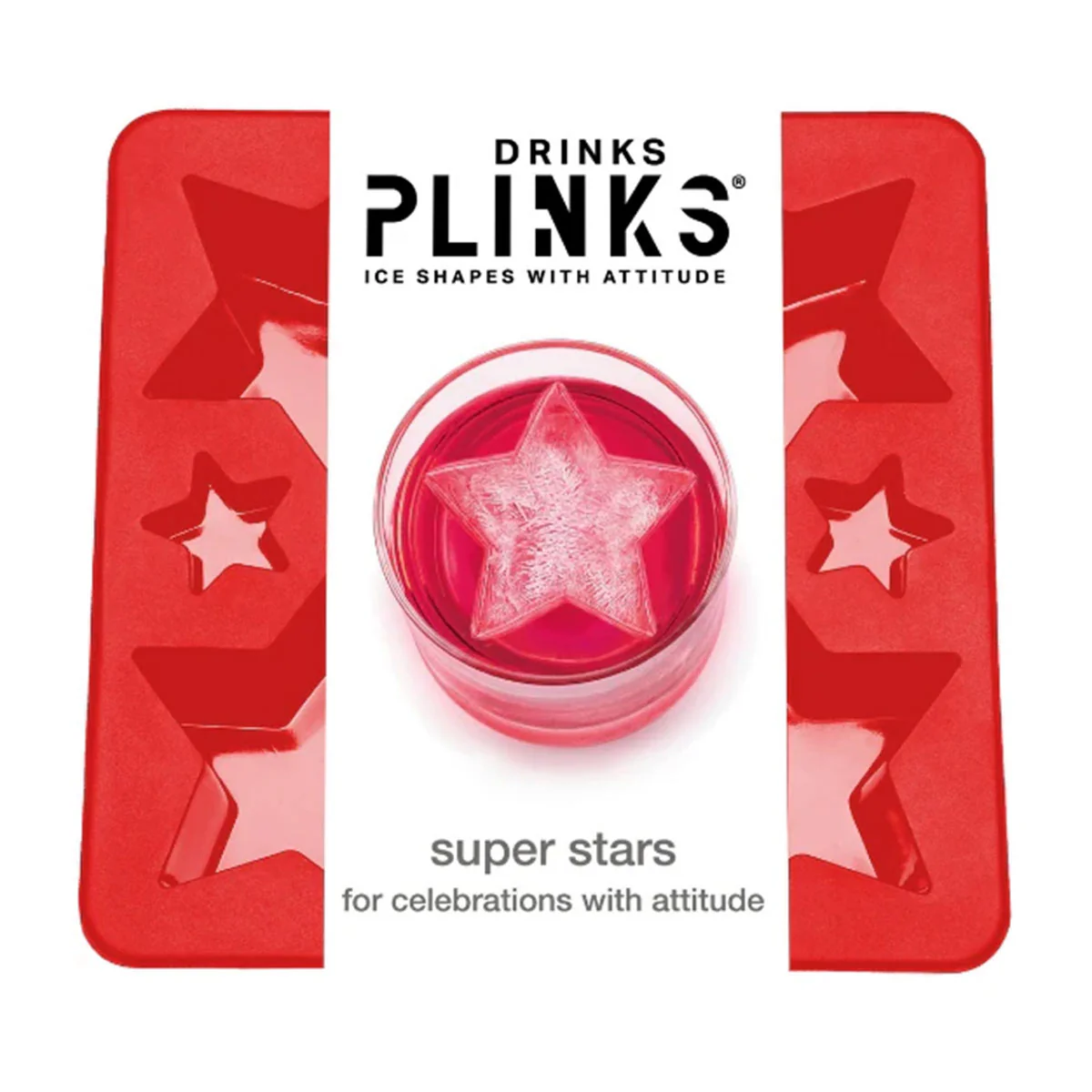 Ice Cube Silicone Tray Super Star Red - Plinks