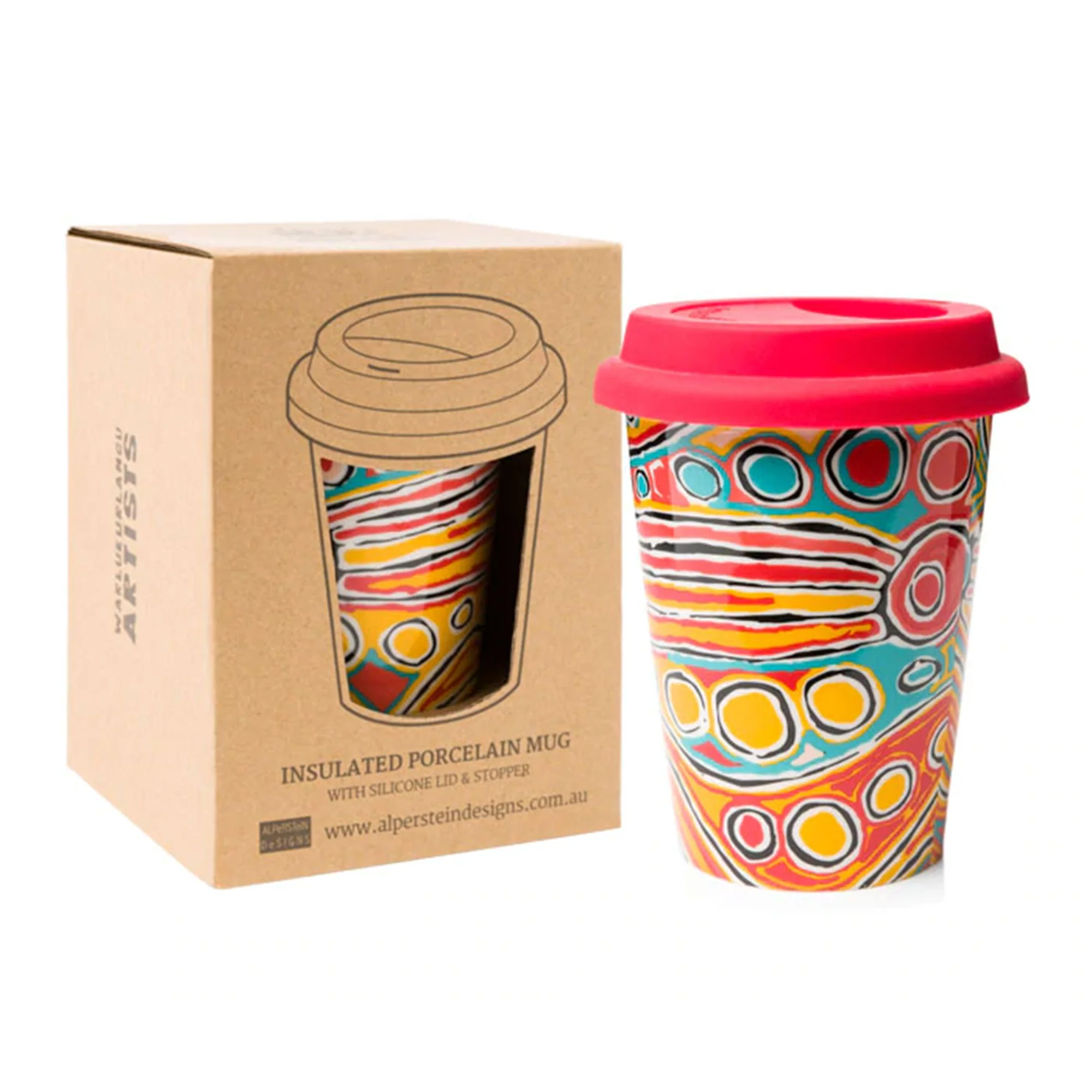 Insulated Mug Porcelain/Silicone Judy Watson - Warlukurlangu
