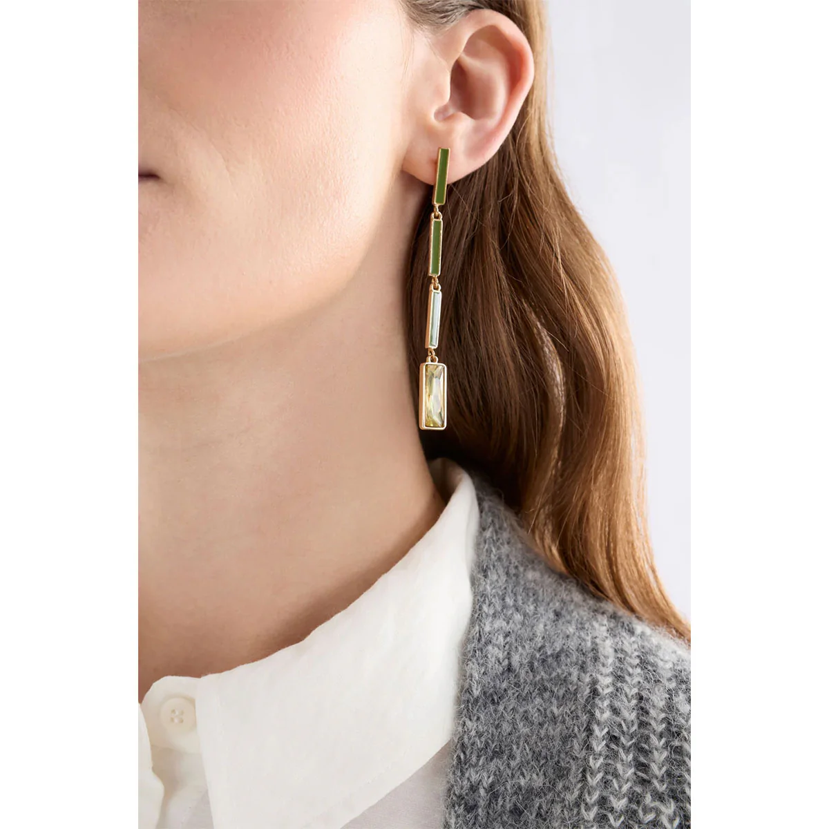 Ival Long Drop Earring Peacock - Elk Accessories - Image 2
