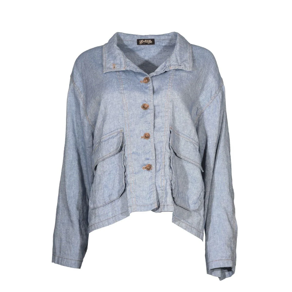 Jacket Billie Venice Beach Denim Blue Linen - Olga de Polga