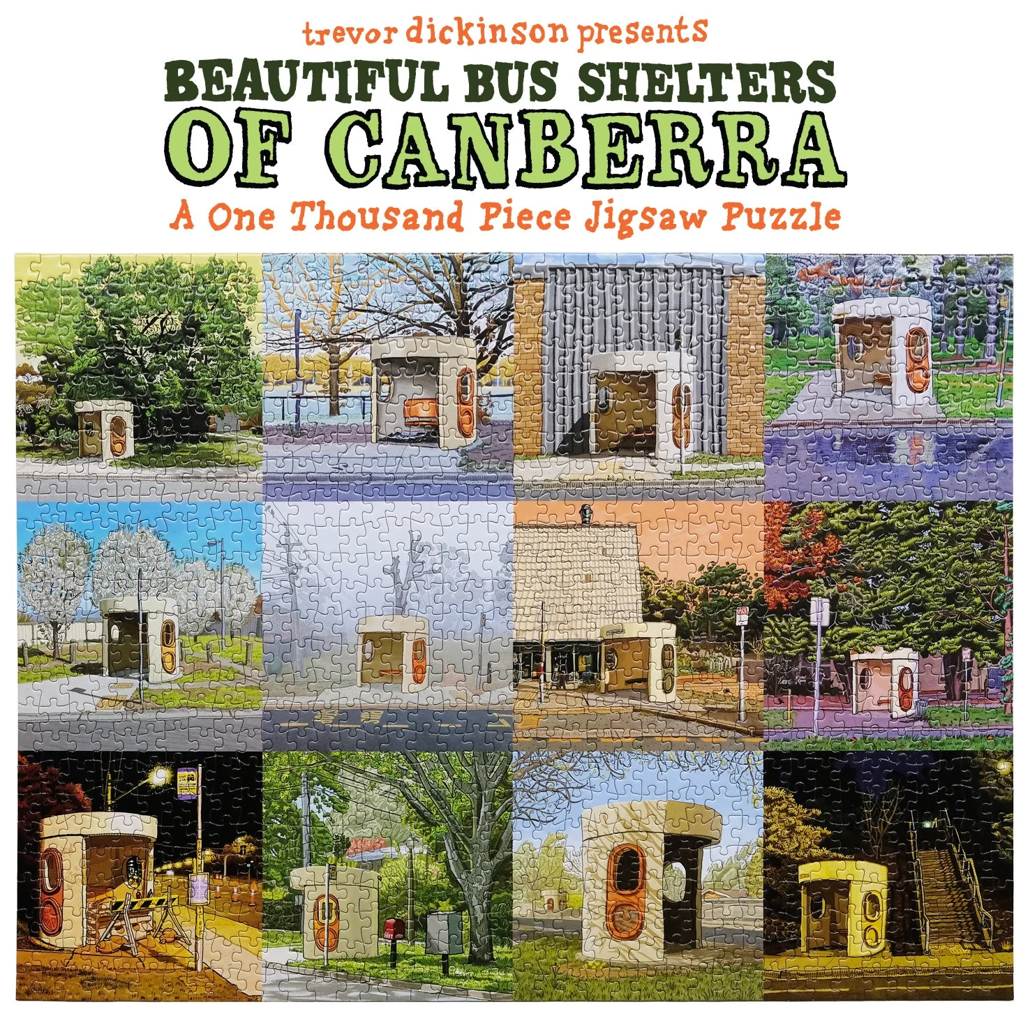 Jigsaw Puzzle Beautiful Bus Shelters of Canberra 1000pc - Trevor Dickinson - Image 2