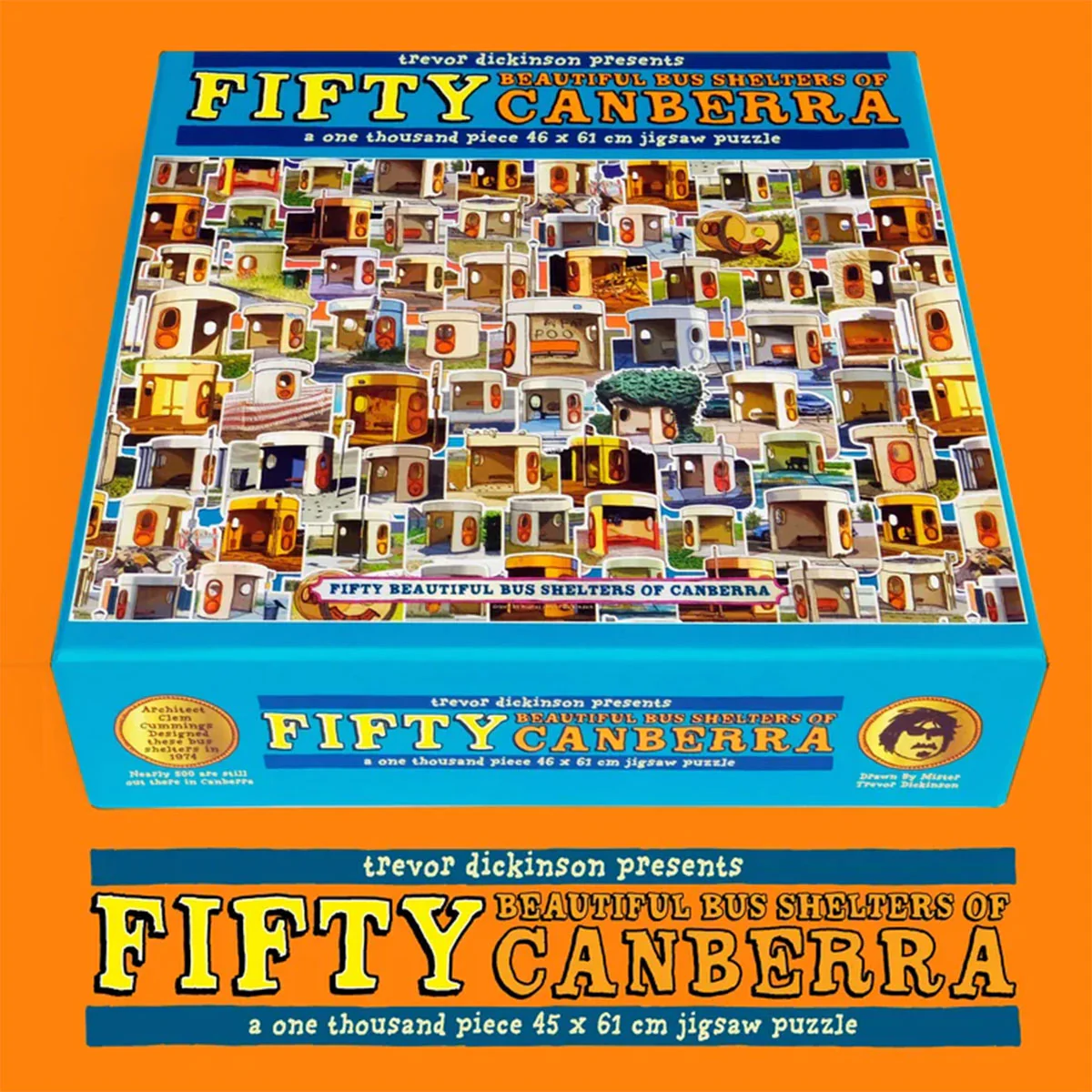 Jigsaw Puzzle Fifty Beautiful Bus Shelters 1000pc - Trevor Dickinson