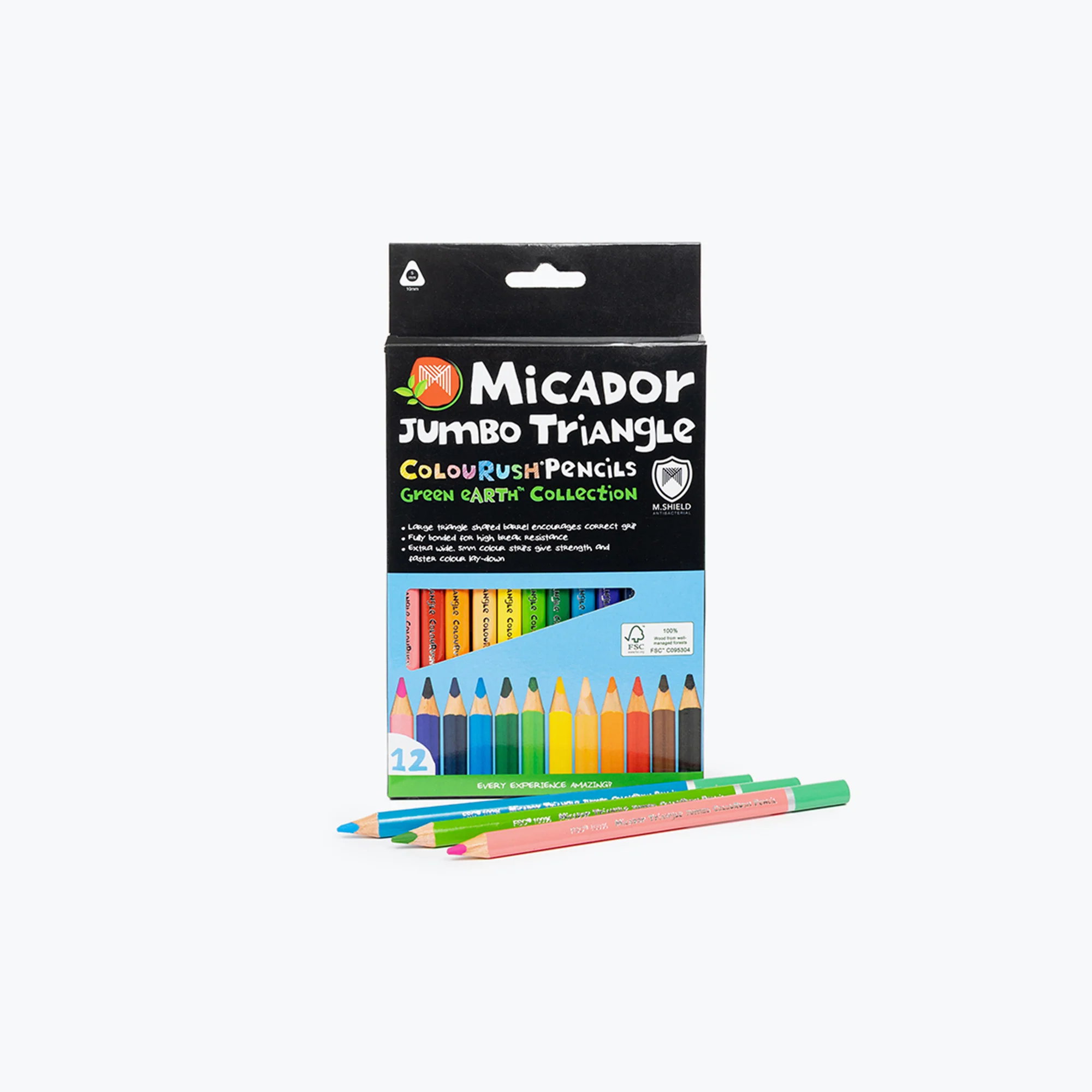 Jumbo Triangle ColouRush Pencil Box 12 FSC 100% - Micador