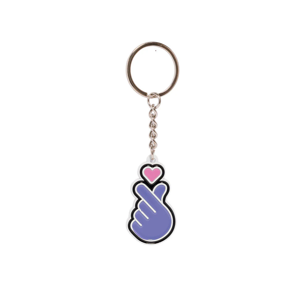 Keyring Hallyu Finger Heart Purple & Pink - Explore Engage Enjoy