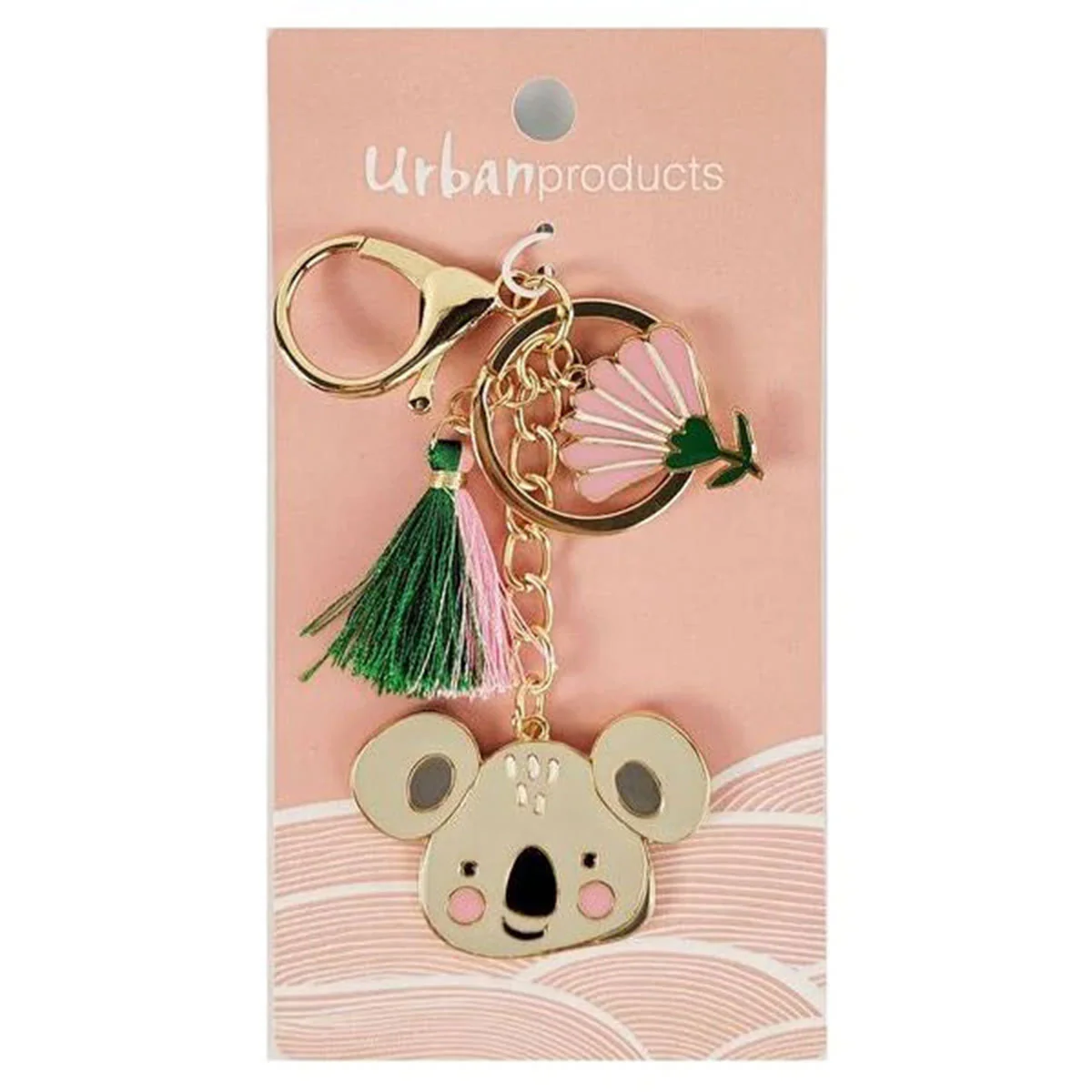 Keyring Koala with Tassel Grey & Pink - Urban Products