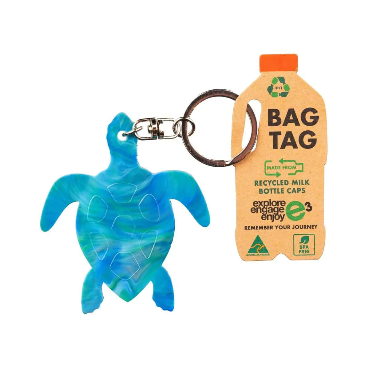 Keyring Turtle RPET Australian Made - Explore Engage Enjoy